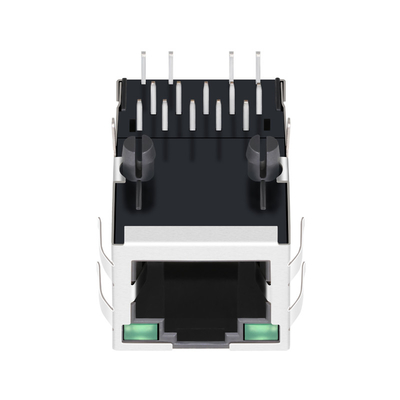 Ετικέττα 0875-1G1T-D8 Magnetics Jack RJ45 1000base-τ 1X1 επάνω στις οδηγήσεις G/G