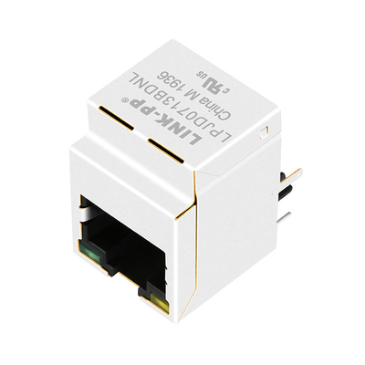 HFJV1-1G01-L12RL 1000 κάθετος συνδετήρας βάση-τ RJ45 κίτρινο/πράσινο Leds LPJD0713BDNL