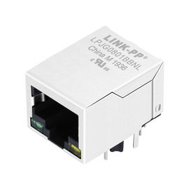 LPJG0801BBNL Coon rj-45, μέσω-τρύπα W/LEDs&Magnetic, Gigabit 1:1, RoHs ασπίδων