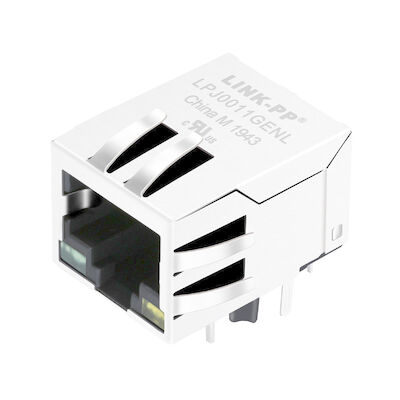 13F-64ERGYDPZ2NL ο μαγνητικός RJ45 Jack LPJ0011GENL, 1x10/100Base-τ ασπίδα W/LEDs
