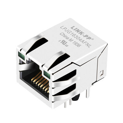 5-6605809-7 Rj45 θηλυκός συνδετήρας Pinout που προστατεύεται με το PC επιτροπής μέσων Leds