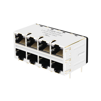 Ο λιμένας 10/100 βάση-τ G/O JX20-0254NL 2x4 οδήγησε ICM συνδετήρα RJ45 ο μαγνητικός Jack
