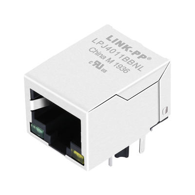 JXR0-0015NLT 10/100 ετικέττα βάση-τ κάτω από τον πράσινο/κίτρινο οδηγημένο λιμένα Rj45 ο μορφωματικός Jack 1x1