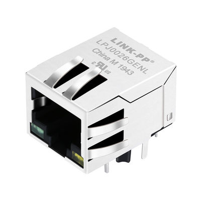 Μαγνητική RJ45 Jack 8P8C ασπίδα w/LED 1:1 RoHS LPJ0026GENL 10/100M AutoMDIX