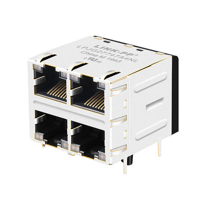 JXC0-0351NL πολυ - λιμένας συνδετήρες RJ45 2 X 2 με το PCB Jack LEDs