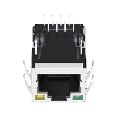 Ετικέττα λιμένων Si-80053-φ 10/100 βάση-τ 1 επάνω σε RJ45 Magjack με πράσινο/κίτρινος που οδηγείται