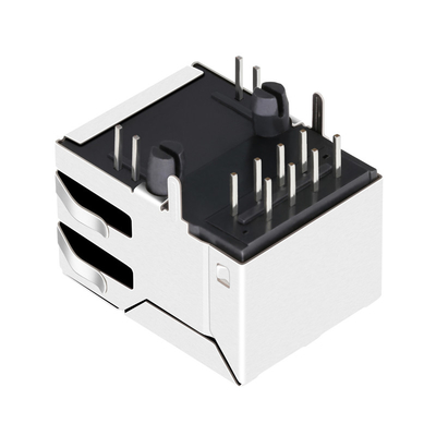 Ετικέττα λιμένων JX30-0005NLT 1x1 επάνω 10/100 μαγνητικός συνδετήρας βάση-τ RJ45 με πράσινο/κίτρινος που οδηγείται