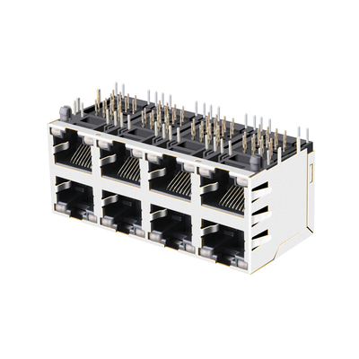 JX0B-3051NL 1000 πολυ συνδετήρας λιμένων λιμένων Rj45 βάση-τ 2x4 με πράσινος-κίτρινο Leds