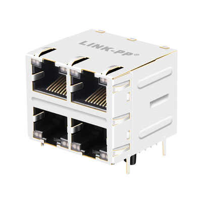 JT4-2501HL 10G προστατευμένη βάση-τ 2x2 δευτερεύουσα είσοδος συνδετήρων λιμένων Rj45 μαγνητική