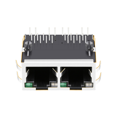 2250309-1 ετικέττα συνδετήρων λιμένων 10G βάση-τ Rj45 Jack 1X2 επάνω πράσινο κίτρινο/πράσινο Leds