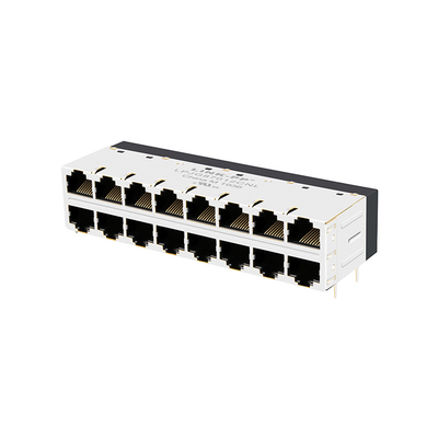 JT5-2853NL δευτερεύουσα είσοδος μαγνητικό RJ45 Jack αμόλυβδο 2x8 με ενσωματωμένο Magnetics