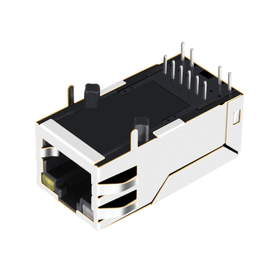 0875-1X1T-P2 6 ενιαία ετικέττα λιμένων 10/100base-τ καρφιτσών Rj45 Magjack επάνω σε OG/Y που οδηγείται