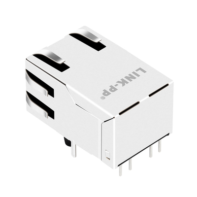 Μαγνητική ετικέττα λιμένων γρύλων 1X1 0875-1A1T-P2 6PIN RJ45 επάνω πράσινο/κίτρινο οδηγημένο RoHS