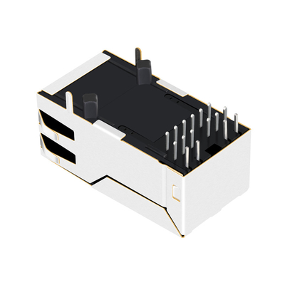1840728-5 ετικέττα λιμένων 1000base-τ 1G41 RJ45 Magjack 12PIN 1X1 επάνω σε YG/G που οδηγείται
