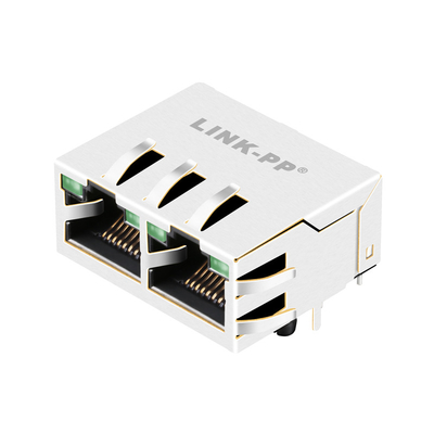 Jgl-0001NL λιμένας Gigabit 1000 μικρής ακτινοβολίας 1x2 ετικέττα βάση-τ RJ45 Jack επάνω σε GREEN/GREEN που οδηγείται