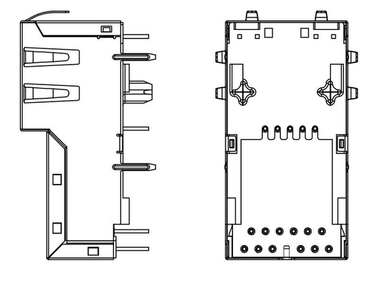 Κάθετη RJ45 J1V-U7000NL 10gbase-τ 1X1 ΤΟΠ ΕΊΣΟΔΟΣ σημείου εισόδου 60W συνδετήρων 4PAIR λιμένων