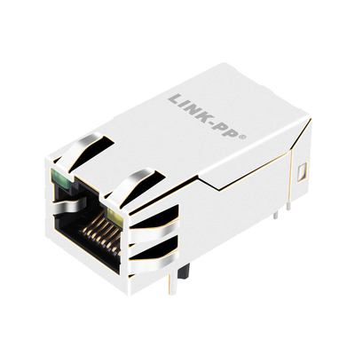 1000BASE-T 1X1 Port Tab UP PoE RJ45 MagJack με LED JK0-0229NL