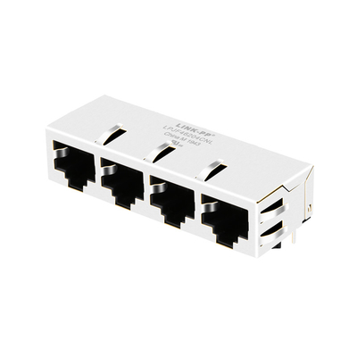 J8064E64NL χωρίς λιμένα Ethernet RJ45 Jack 100 1x4 των οδηγήσεων ετικέττα βάση-τ κάτω από LPJF46204CNL